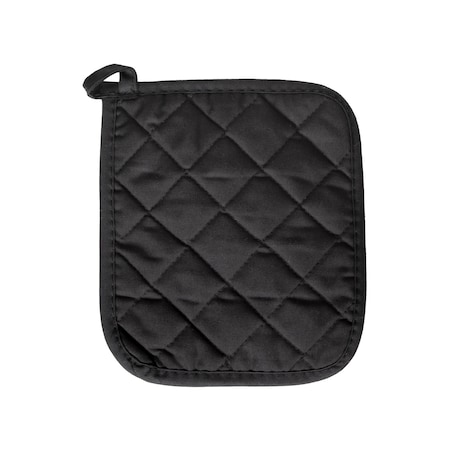 Ritz Concepts Solid Quilted Fabric Pot Holder 50 Poly/Cotton Black, PK12 35114